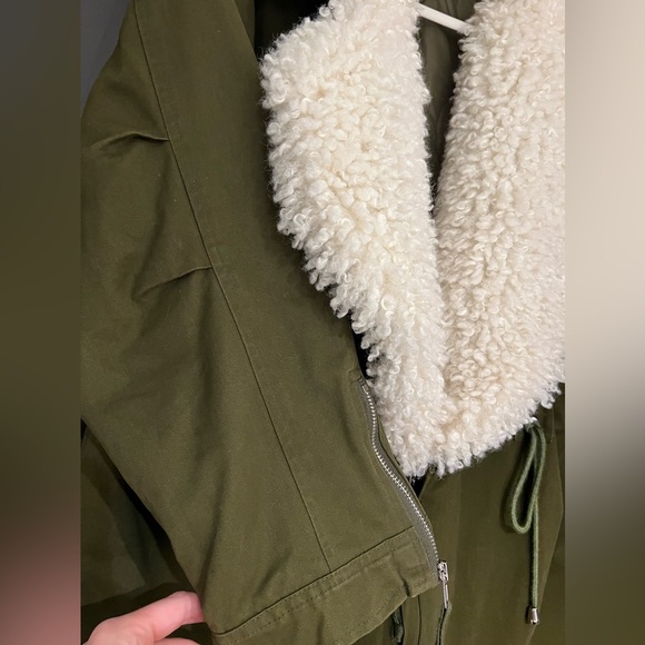 ✨Host Pick✨The DIUDIU Room Oversized Olive Green Sherpa Coat Size Small - Picture 5 of 14